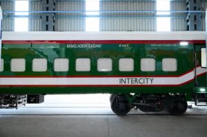 रेल कोच फैक्ट्री कपूरथला द्वारा बांग्लादेश रेलवे के लिए तैयार 19 LHB कोचों का पहला रेक